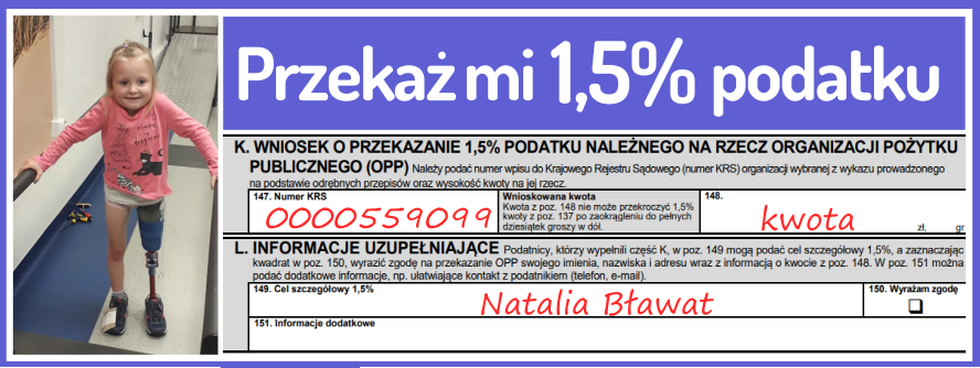 Przekaż 1.5% Natalia Bławat