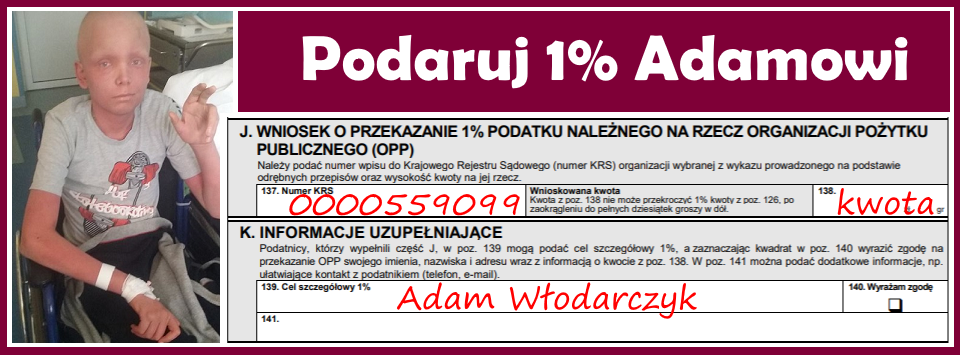 Przekaż 1.5% Adam Włodarczyk