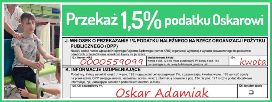 Przekaż 1.5% Oskar Adamiak