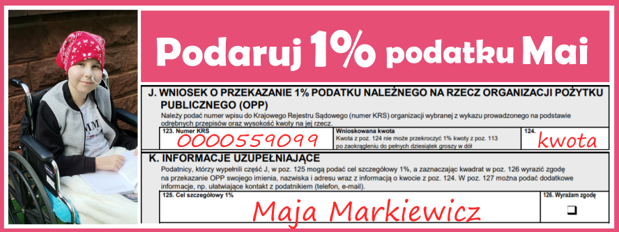 Przekaż 1.5% Maja Markiewicz