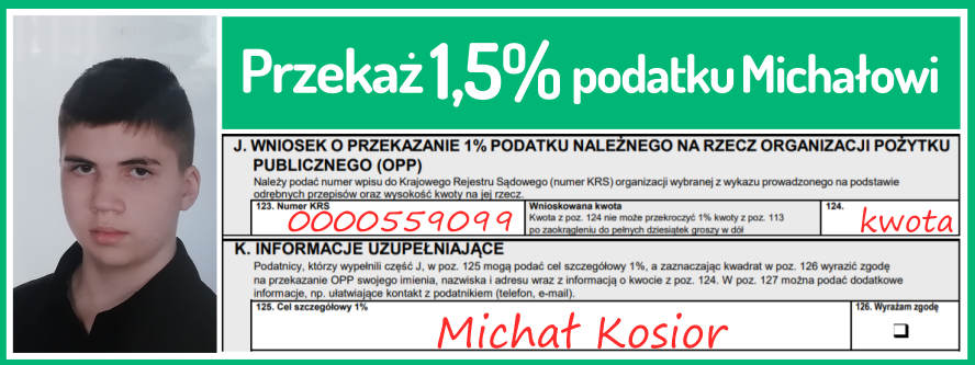 Przekaż 1.5% Michał Kosior