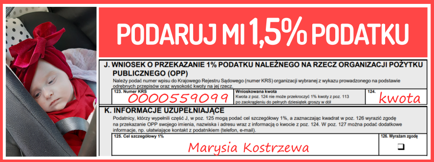 Przekaż 1.5% Marysia Kostrzewa