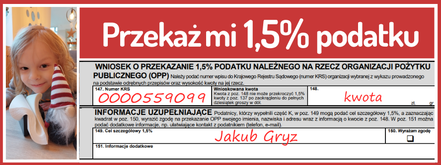 Przekaż 1.5% Jakub Gryz