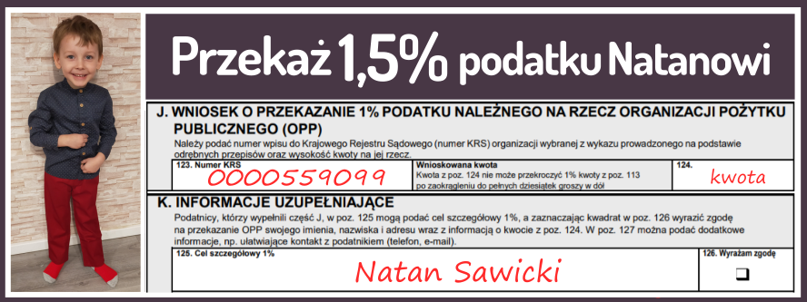 Przekaż 1.5% Natan Sawicki