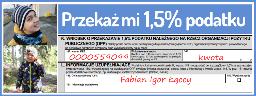 Przekaż 1.5% Fabian Igor Łąccy