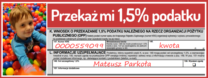 Przekaż 1.5% Mateusz Parkoła